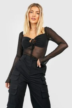 Top Noué En Mesh à Col En Cœur