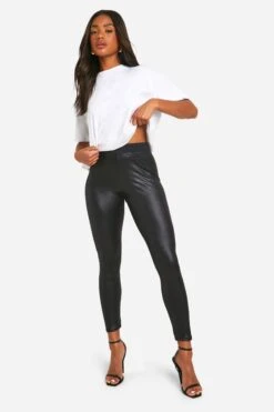 Legging Pincé En Similicuir