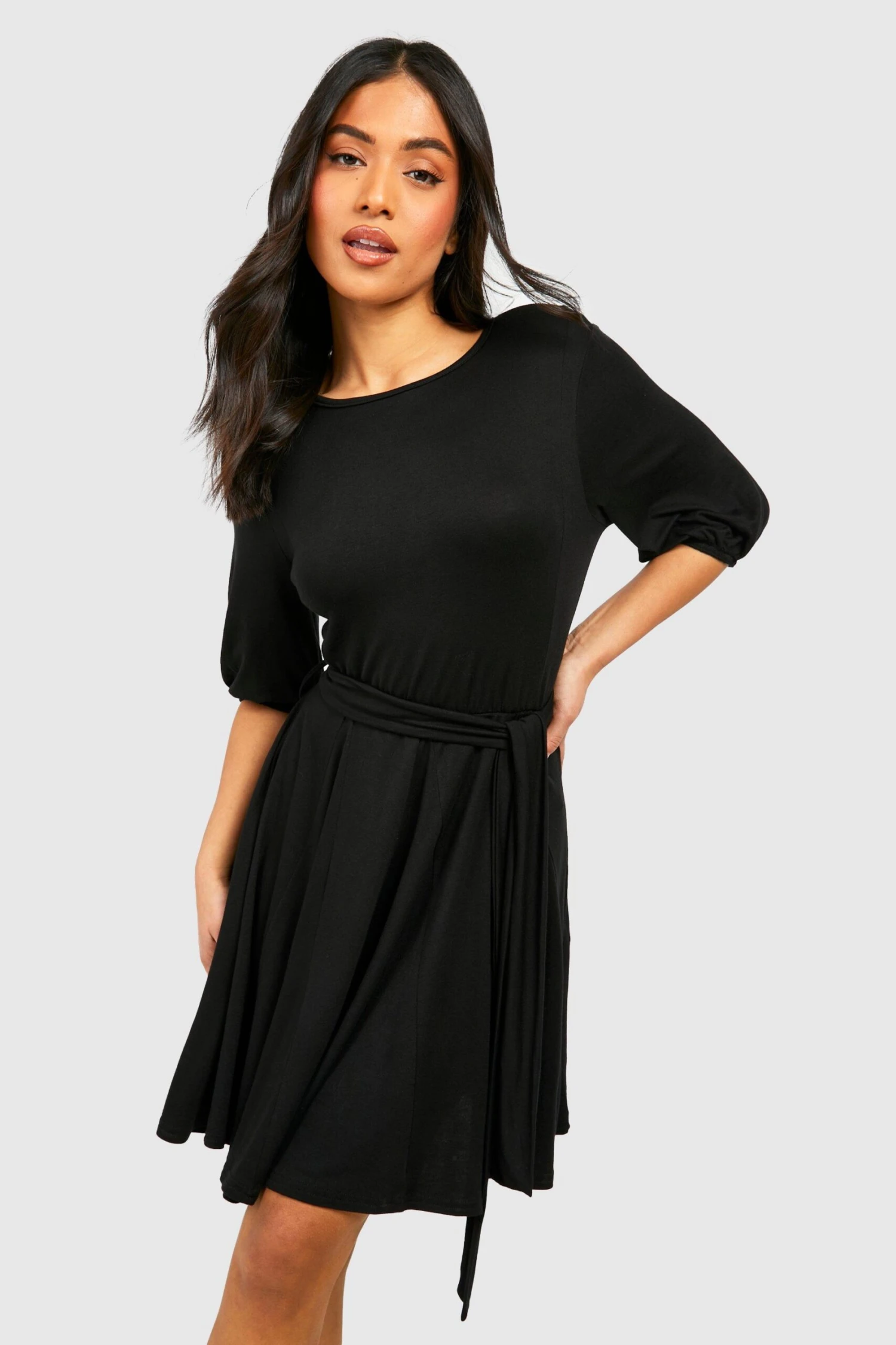 Petite - Robe Patineuse à Ceinture