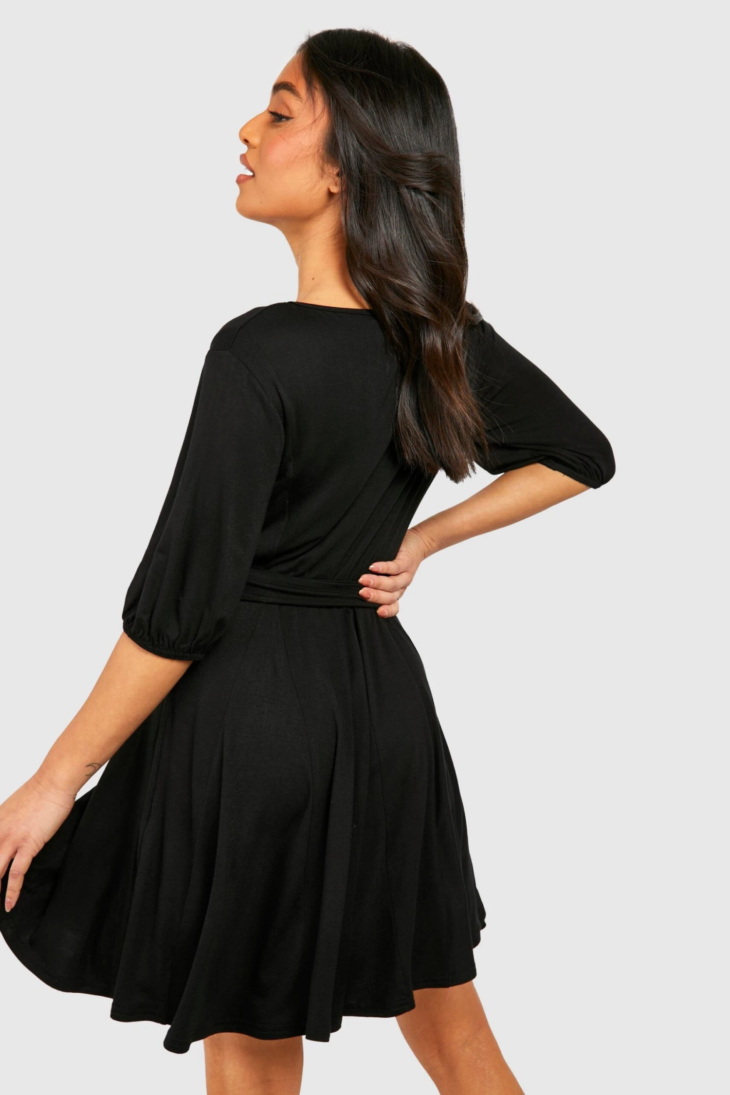 Petite - Robe Patineuse à Ceinture – Image 2