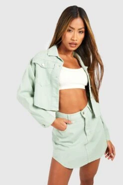 Mini-jupe En Jean à Ourlet Incurvé