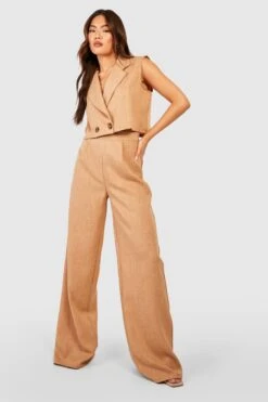 Pantalon De Tailleur Large Texturé