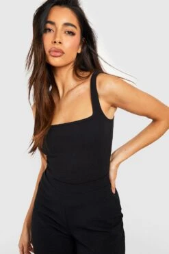 Top à Col Carré En Jersey