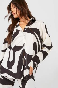 Chemise Ample à Imprimé Abstrait