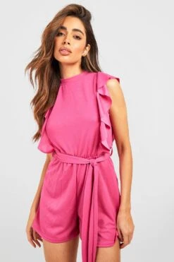 Combishort Ceinturé à Col Montant