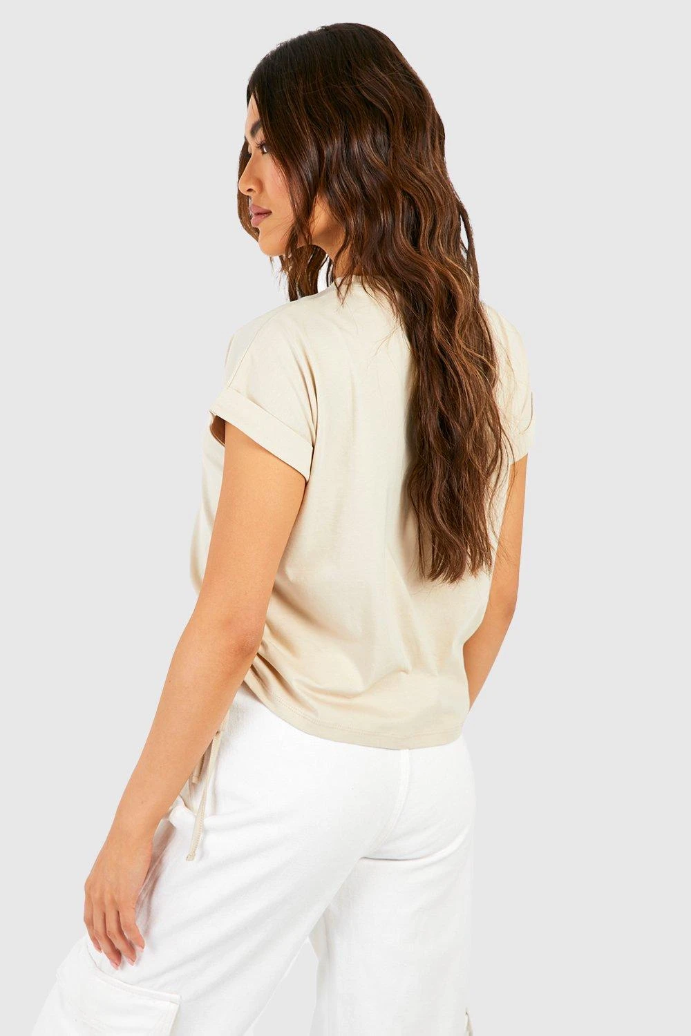 T-shirt Court Froncé à Manches Retroussées – Image 2