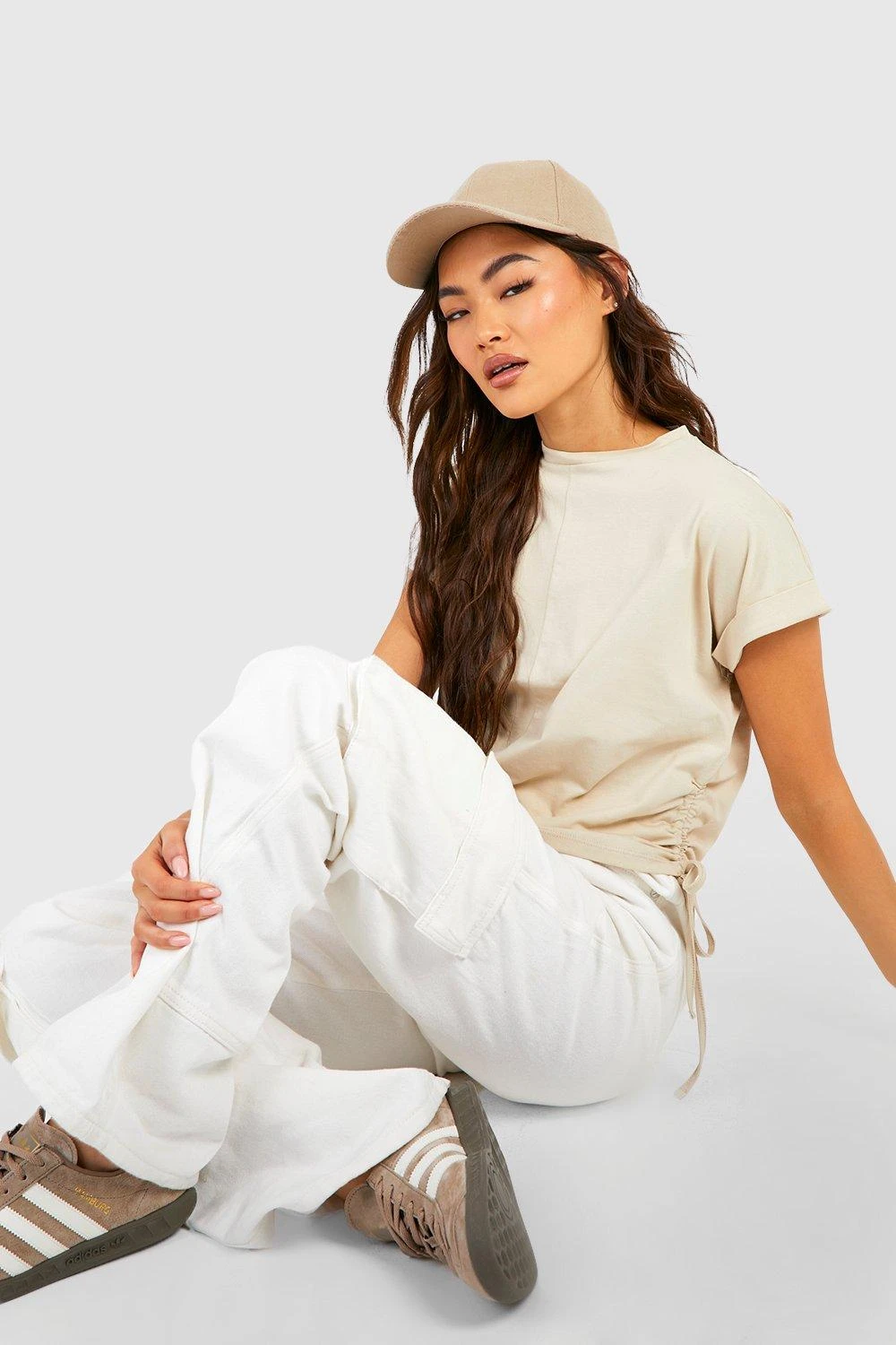 T-shirt Court Froncé à Manches Retroussées – Image 3