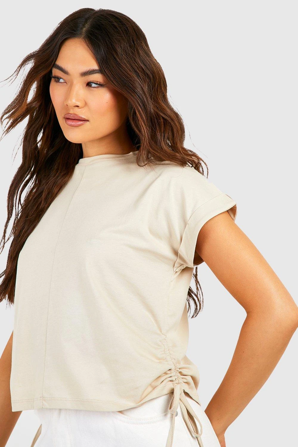 T-shirt Court Froncé à Manches Retroussées – Image 4