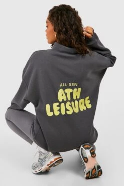 Sweat Oversize Zippé à Col Athleisure