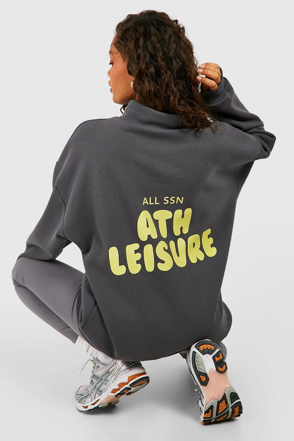 Sweat Oversize Zippé à Col Athleisure