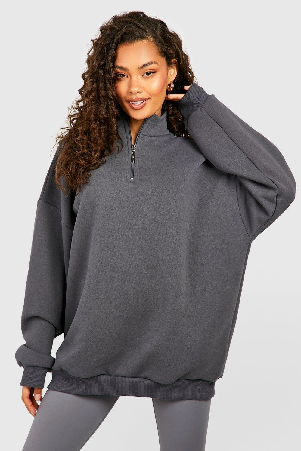 Sweat Oversize Zippé à Col Athleisure – Image 2