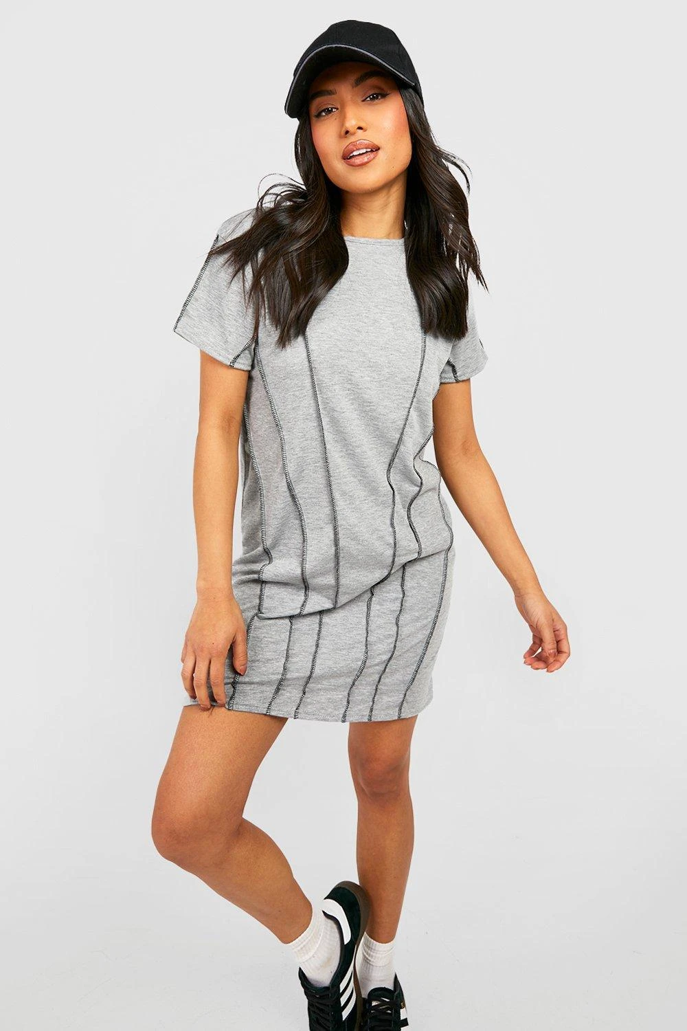 Petite - Robe T-shirt à Coutures Contrastantes – Image 3