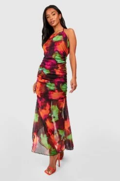 Petite - Robe Mi-longue En Mesh Imprimé Abstrait