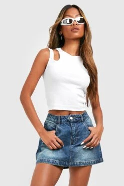 Débardeur Côtelé Découpé