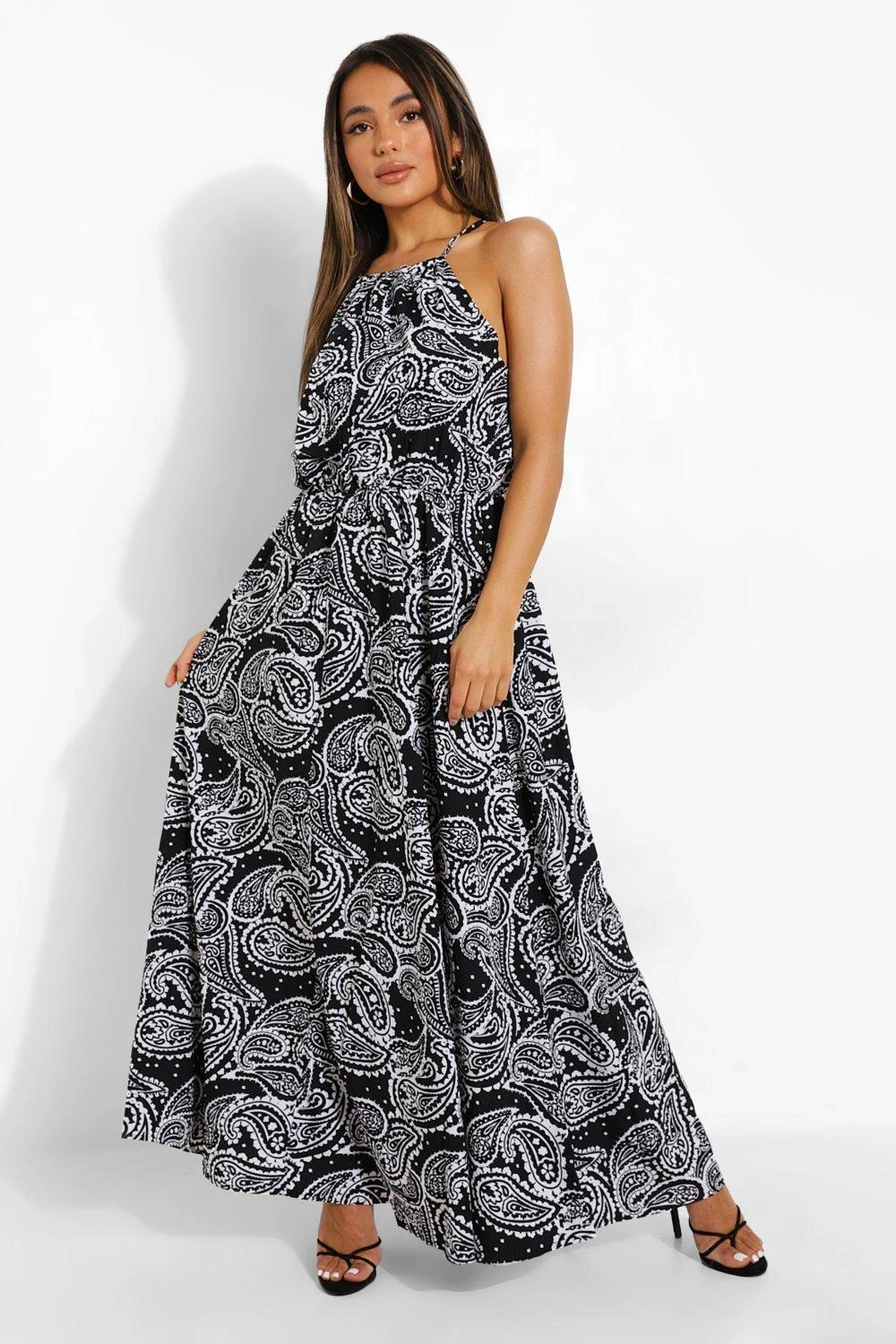 Petite - Robe Longue Dos Nu à Imprimé Cachemire