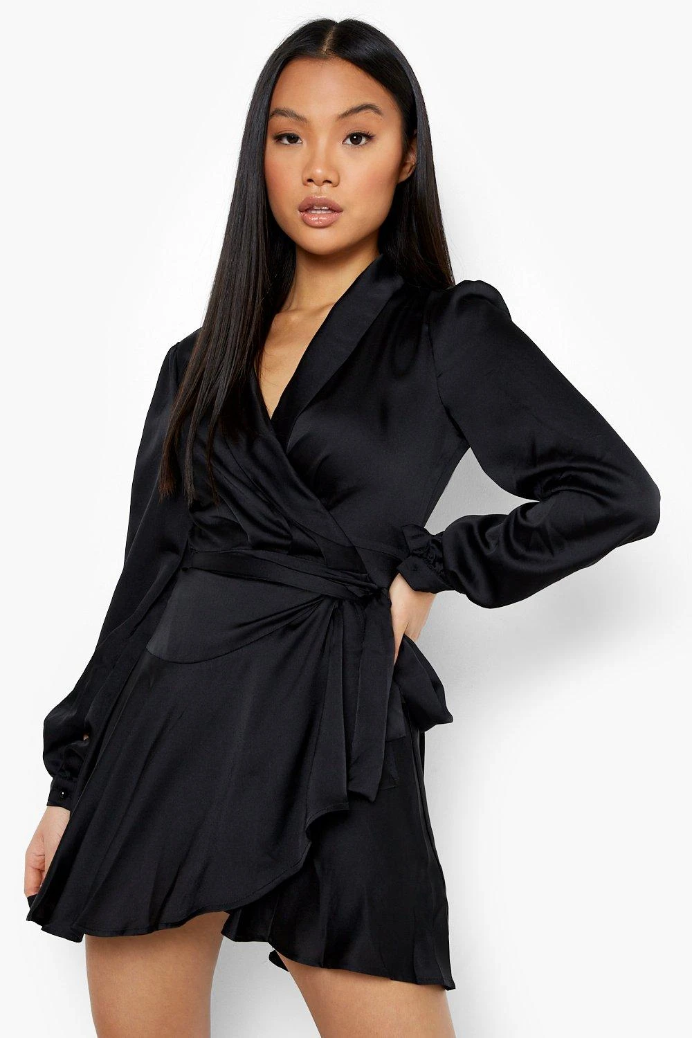 Petite - Robe Patineuse Courte Satinée