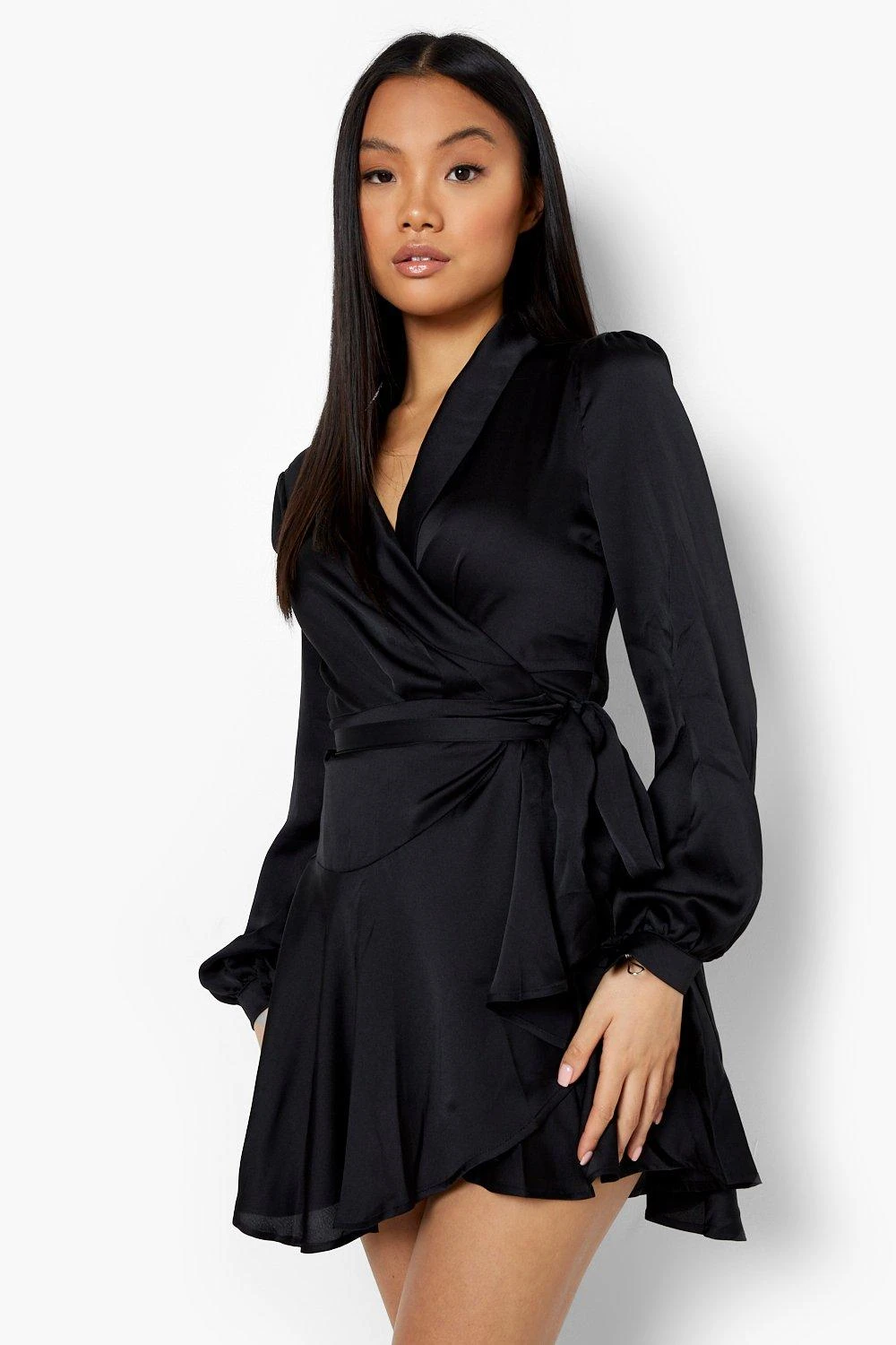 Petite - Robe Patineuse Courte Satinée – Image 4