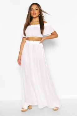 Petite - Ensemble Avec Top à épaules Dénudées Et Jupe Longue