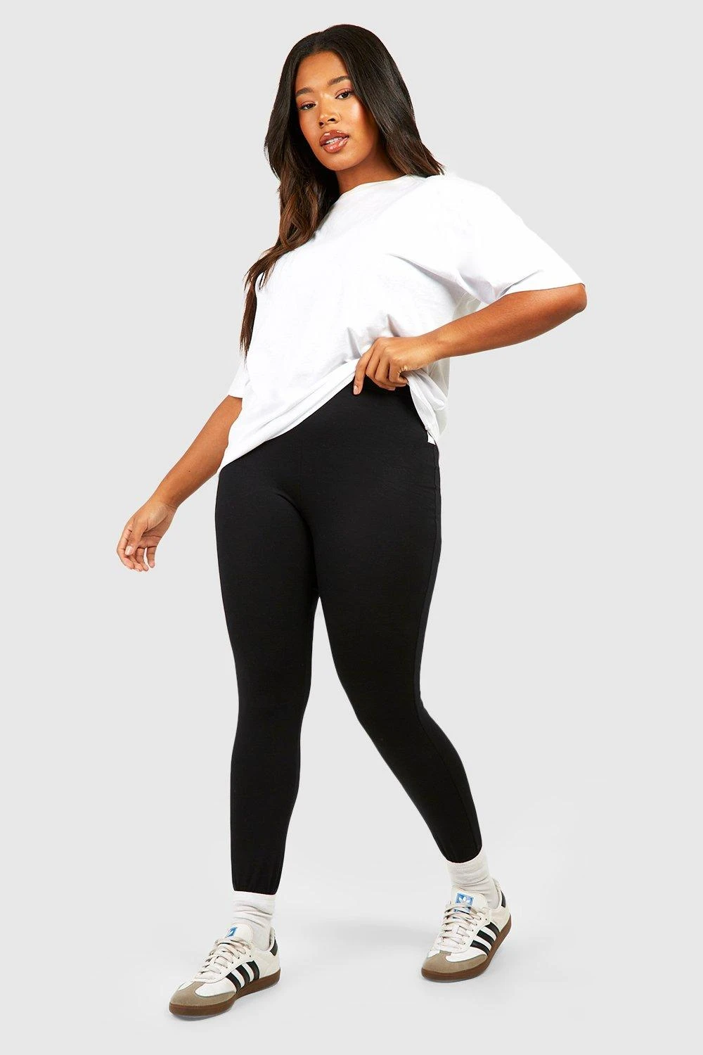 Grande Taille - Legging Basique En Coton Mélangé